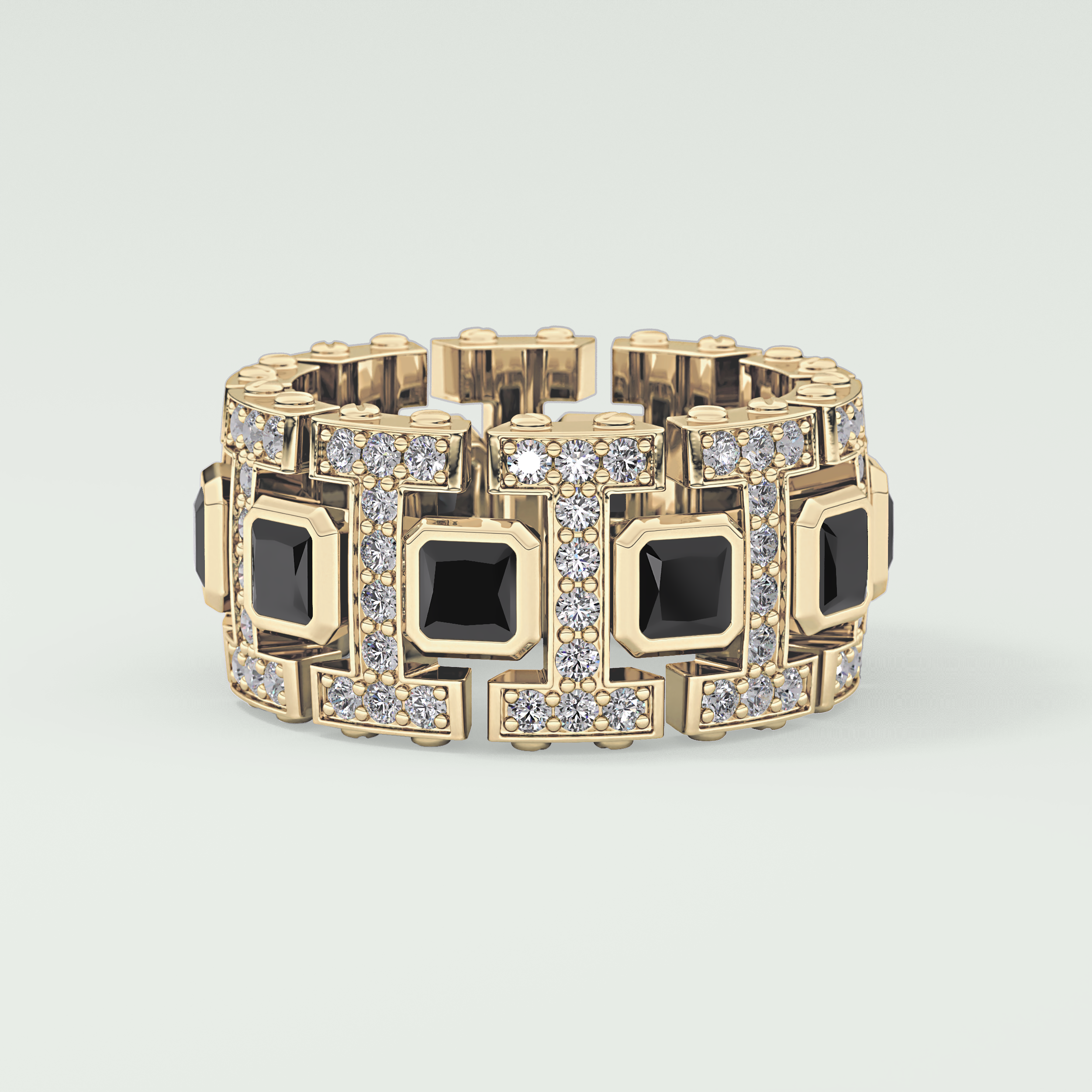 4.70 CT Black Princess Moissanite Diamond Band For Him 2