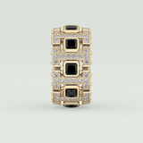 4.70 CT Black Princess Moissanite Diamond Band For Him 4