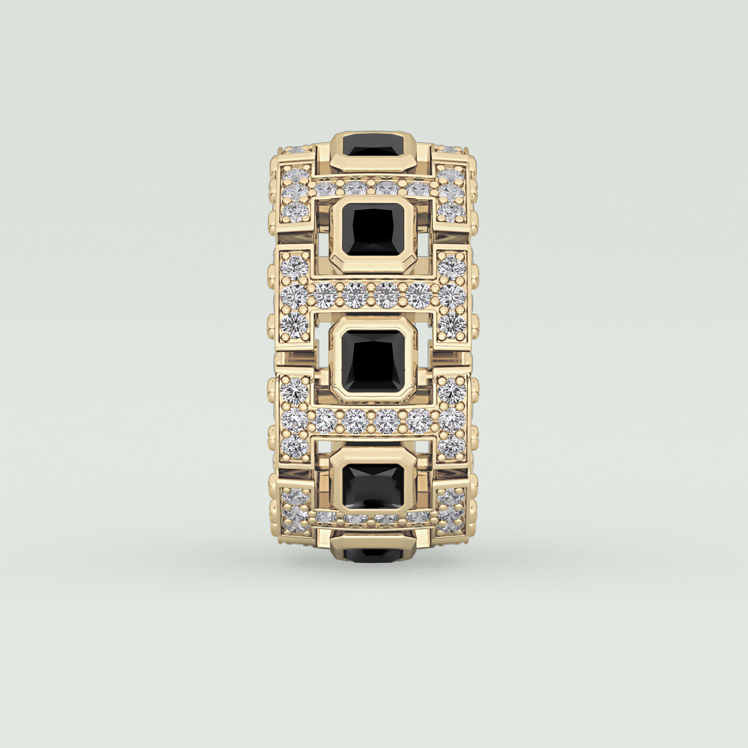 4.70 CT Black Princess Moissanite Diamond Band For Him 4