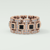4.70 CT Black Princess Moissanite Diamond Band For Him 14