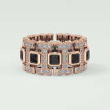 4.70 CT Black Princess Moissanite Diamond Band For Him 15