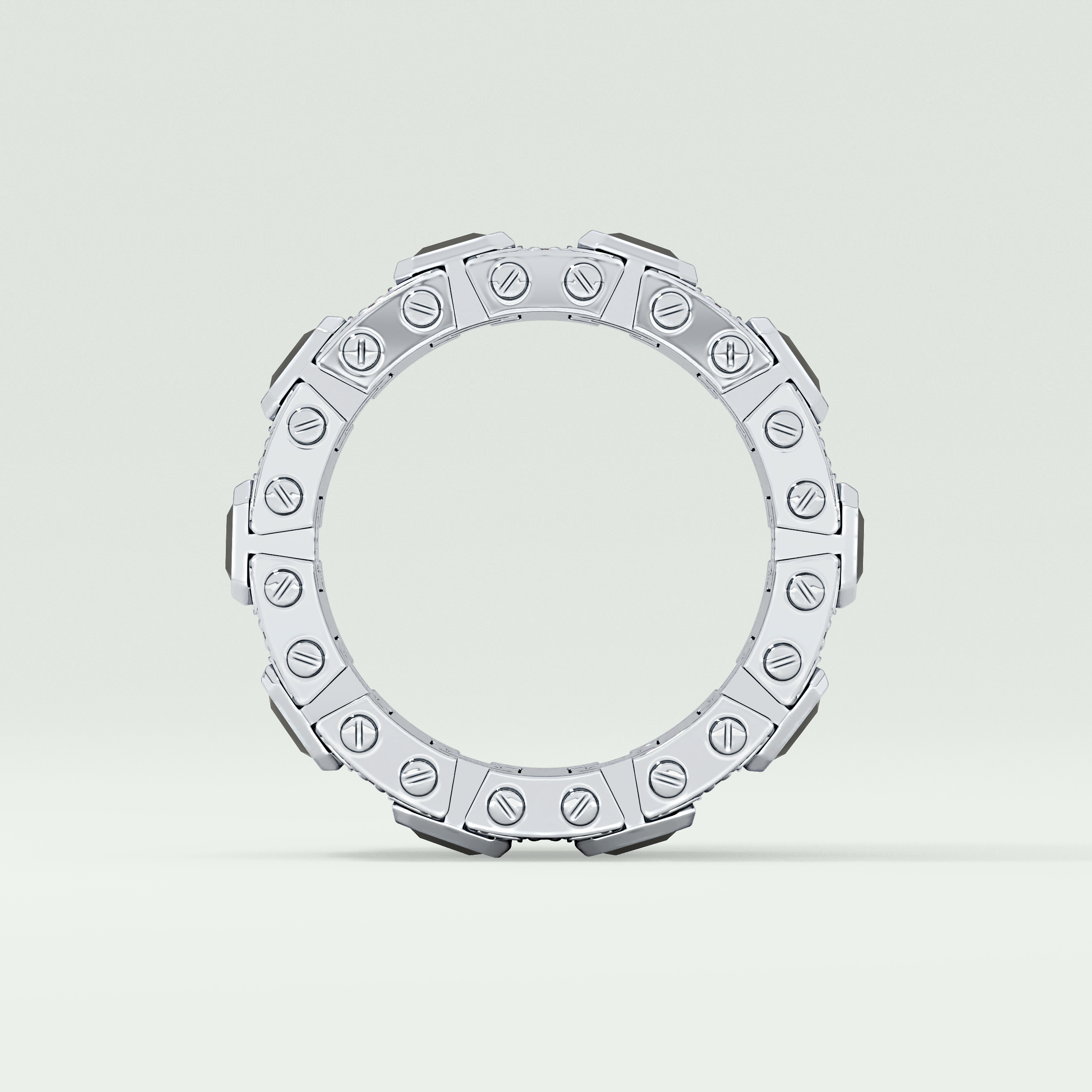 4.70 CT Black Princess Moissanite Diamond Band For Him 12