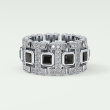 4.70 CT Black Princess Moissanite Diamond Band For Him 8