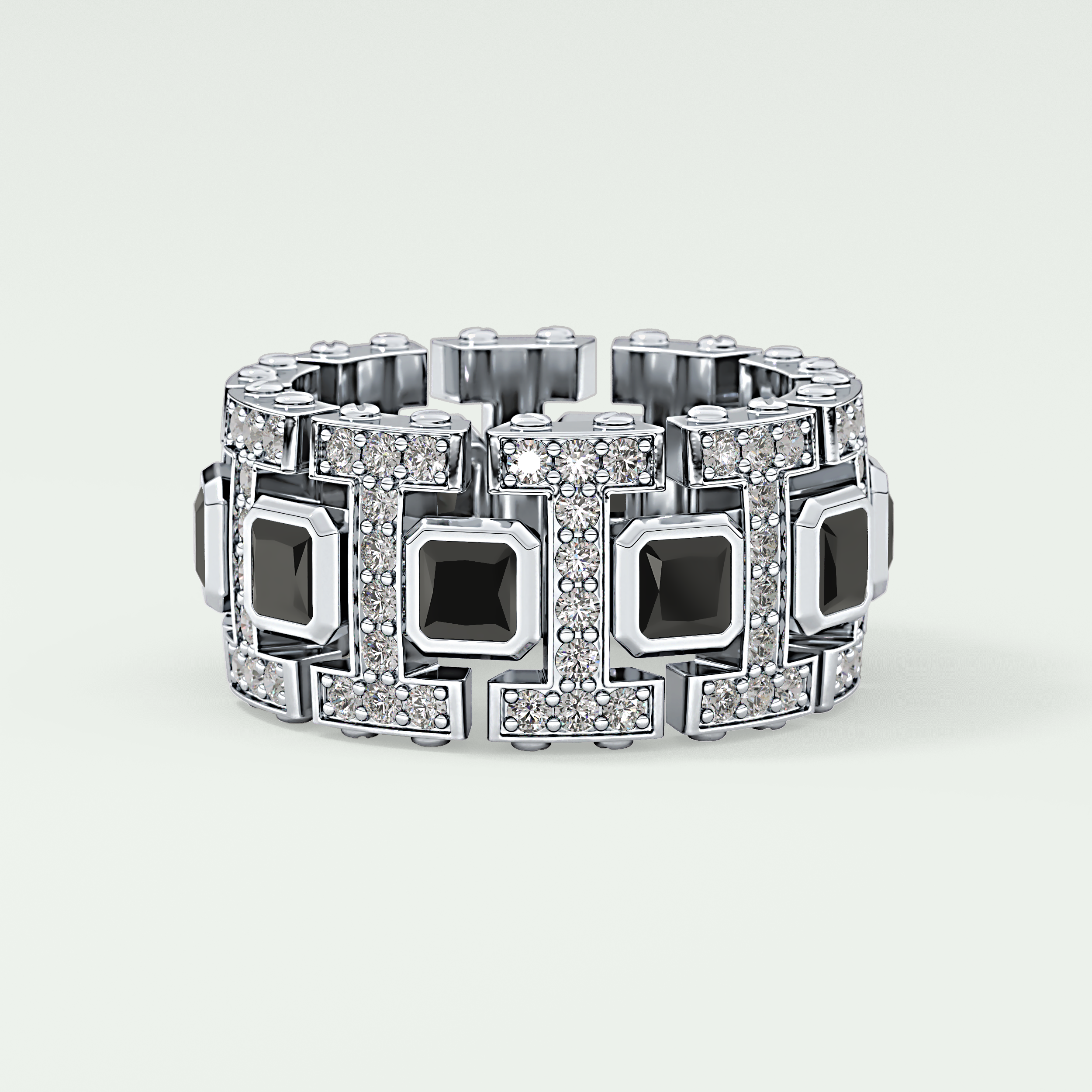 4.70 CT Black Princess Moissanite Diamond Band For Him 8