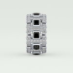 4.70 CT Black Princess Moissanite Diamond Band For Him 11