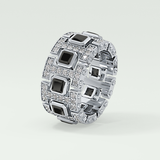 4.70 CT Black Princess Moissanite Diamond Band For Him 10