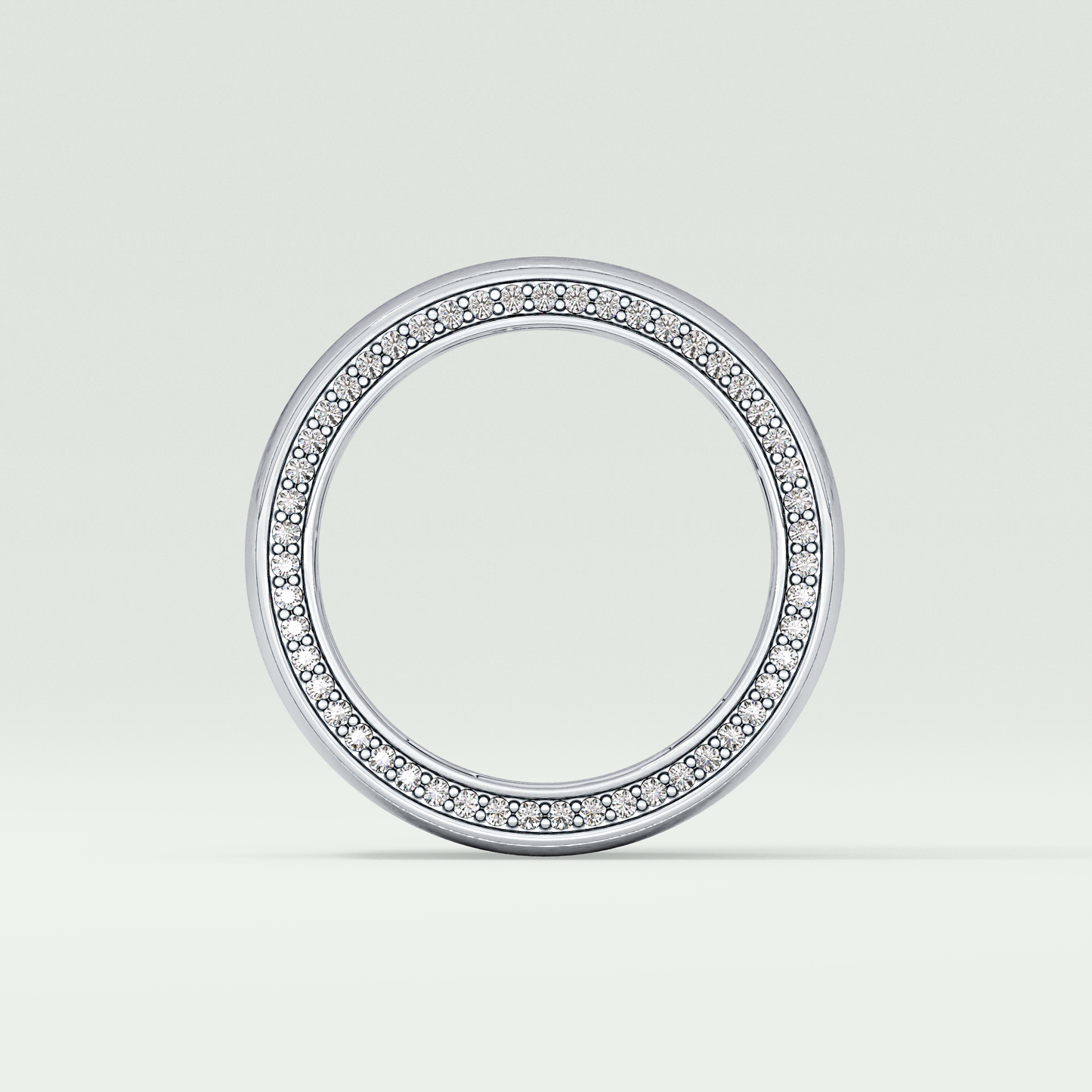 0.70 CT Polished Edged Moissanite Diamond Men's Wedding Band