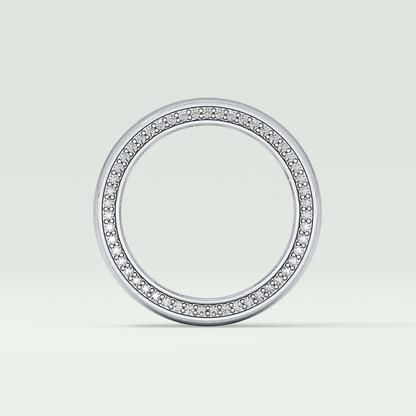 0.70 CT Polished Edged Moissanite Diamond Men's Wedding Band