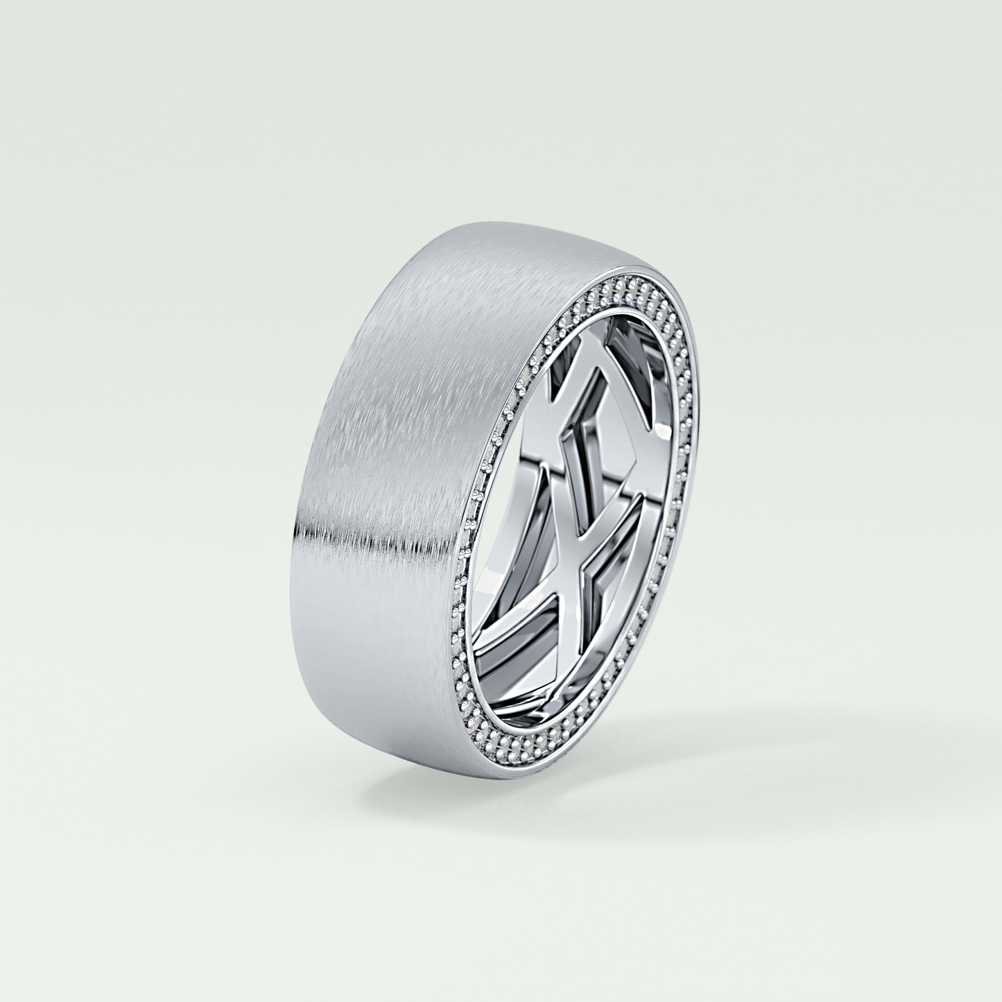 0.70 CT Polished Edged Moissanite Diamond Men's Wedding Band