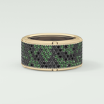 2.40 CT Multi Row Thick Wedding Band Green Moissanite For Him 2