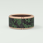 2.40 CT Multi Row Thick Wedding Band Green Moissanite For Him 14
