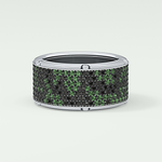 2.40 CT Multi Row Thick Wedding Band Green Moissanite For Him 8