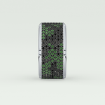 2.40 CT Multi Row Thick Wedding Band Green Moissanite For Him 11