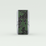 2.40 CT Multi Row Thick Wedding Band Green Moissanite For Him 11