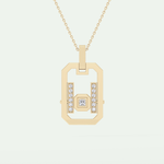 0.25 CT Princess & Round Moissanite Diamond Stones Necklace 1