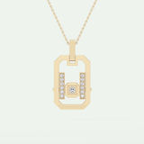 0.25 CT Princess & Round Moissanite Diamond Stones Necklace 1