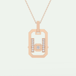 0.25 CT Princess & Round Moissanite Diamond Stones Necklace 9
