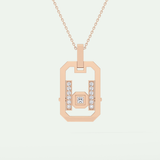 0.25 CT Princess & Round Moissanite Diamond Stones Necklace 9