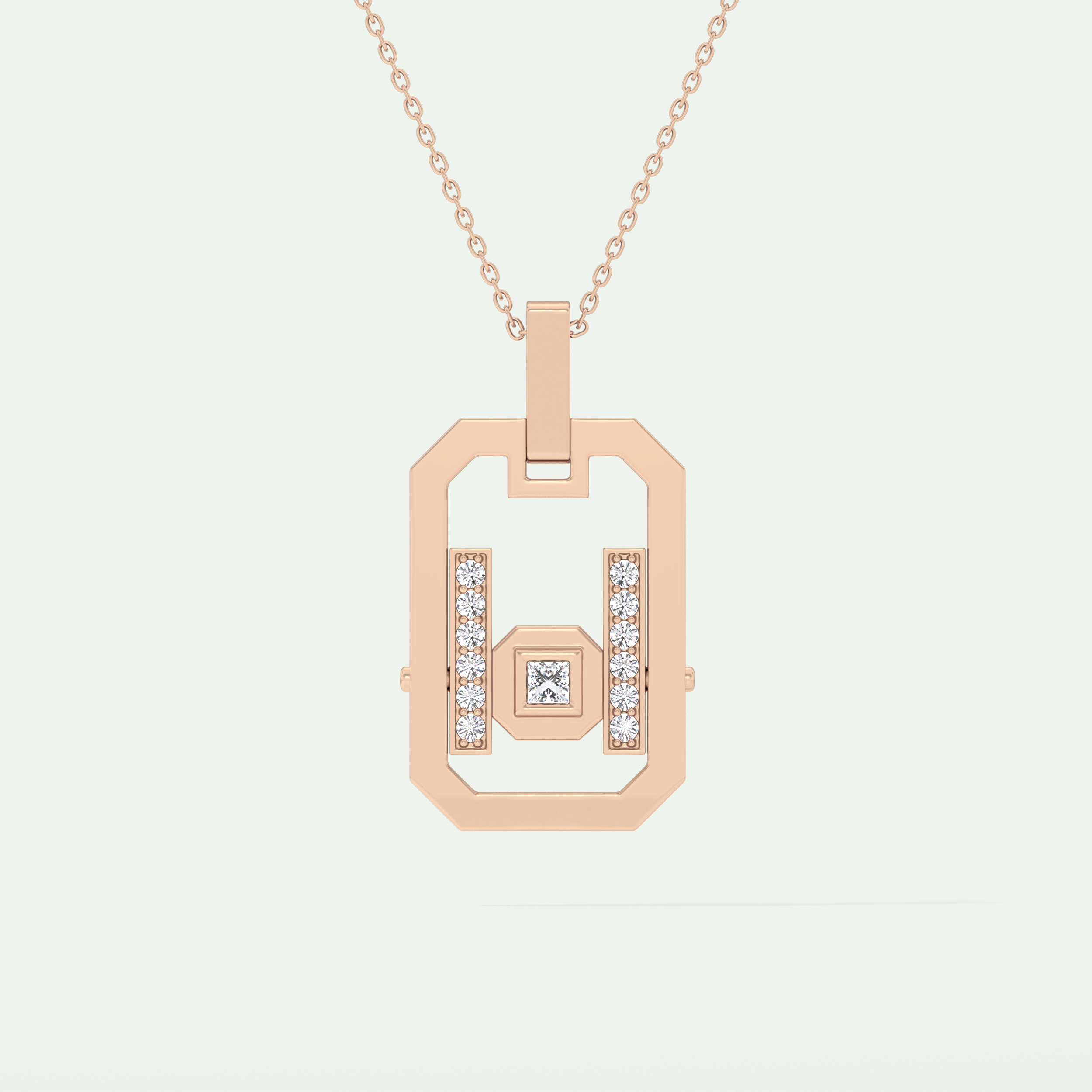 0.25 CT Princess & Round Moissanite Diamond Stones Necklace 9