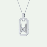 0.25 CT Princess & Round Moissanite Diamond Stones Necklace 7