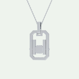 0.25 CT Princess & Round Moissanite Diamond Stones Necklace 6