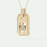 0.90 CT Round Cut Moissanite Diamond Stones Necklace For Him 2
