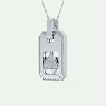 0.90 CT Round Cut Moissanite Diamond Stones Necklace For Him 7