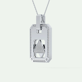 0.90 CT Round Cut Moissanite Diamond Stones Necklace For Him 7
