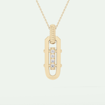 0.20 CT Round Shape Moissanite Diamond Stones Necklace For Him 1