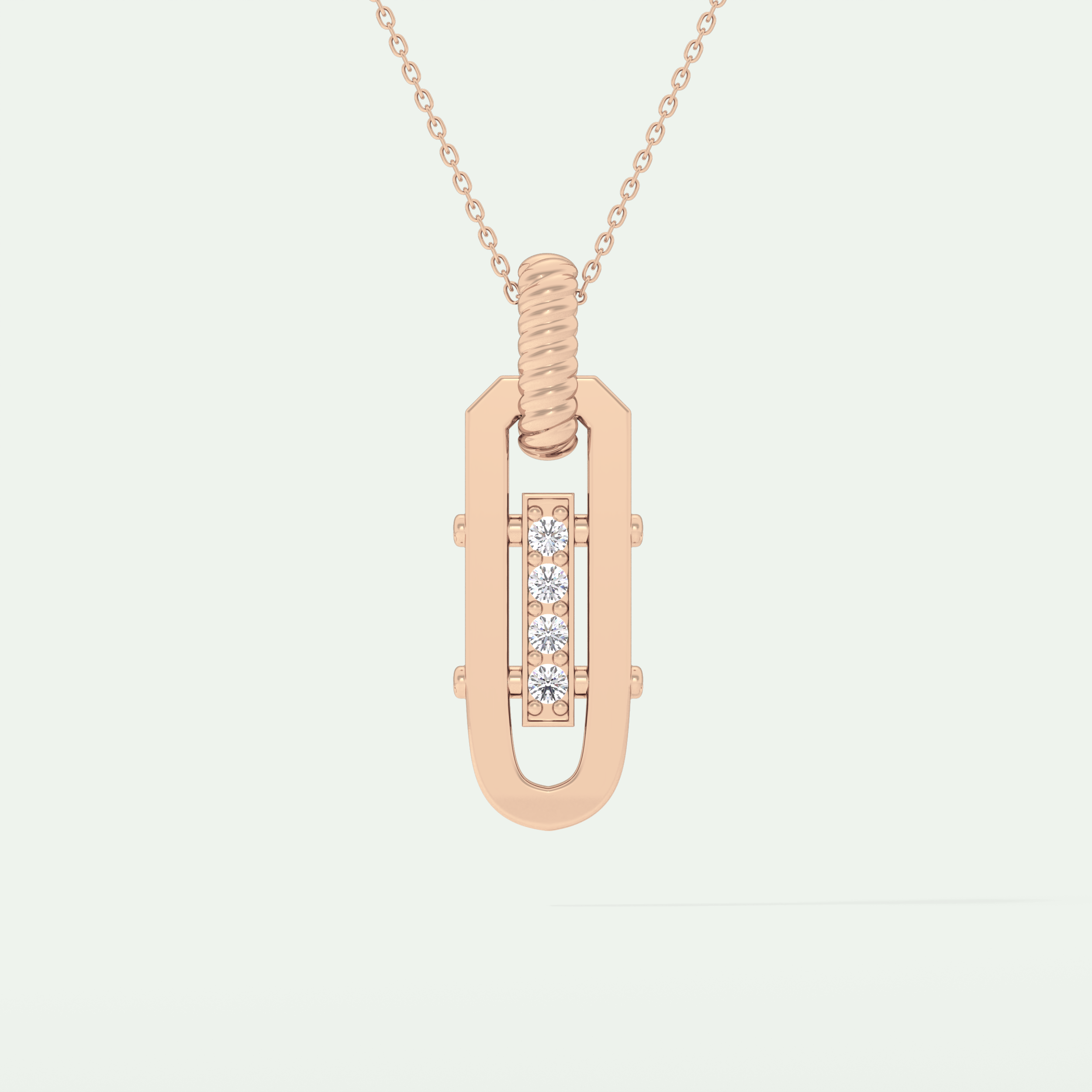 0.20 CT Round Shape Moissanite Diamond Stones Necklace For Him 9