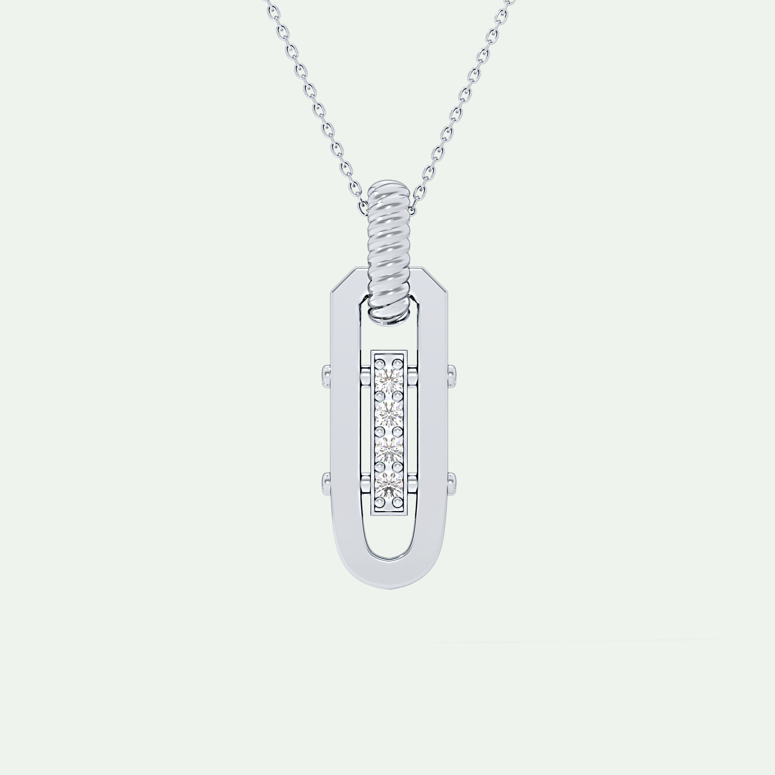 0.20 CT Round Shape Moissanite Diamond Stones Necklace For Him 5
