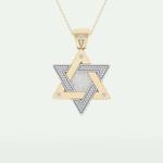 0.45 CT Unique Star Shaped Moissanite Diamond Stones Two Tone Necklace 1