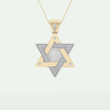 0.45 CT Unique Star Shaped Moissanite Diamond Stones Two Tone Necklace 1