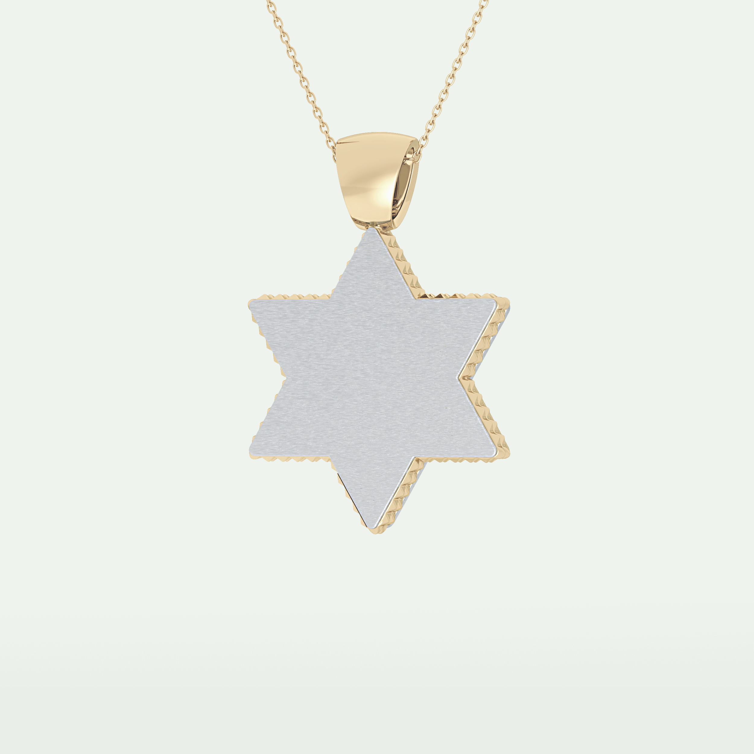 0.45 CT Unique Star Shaped Moissanite Diamond Stones Two Tone Necklace 4