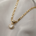 1.0 CT Pear Bezel Solitaire Lab Grown Diamond Necklace