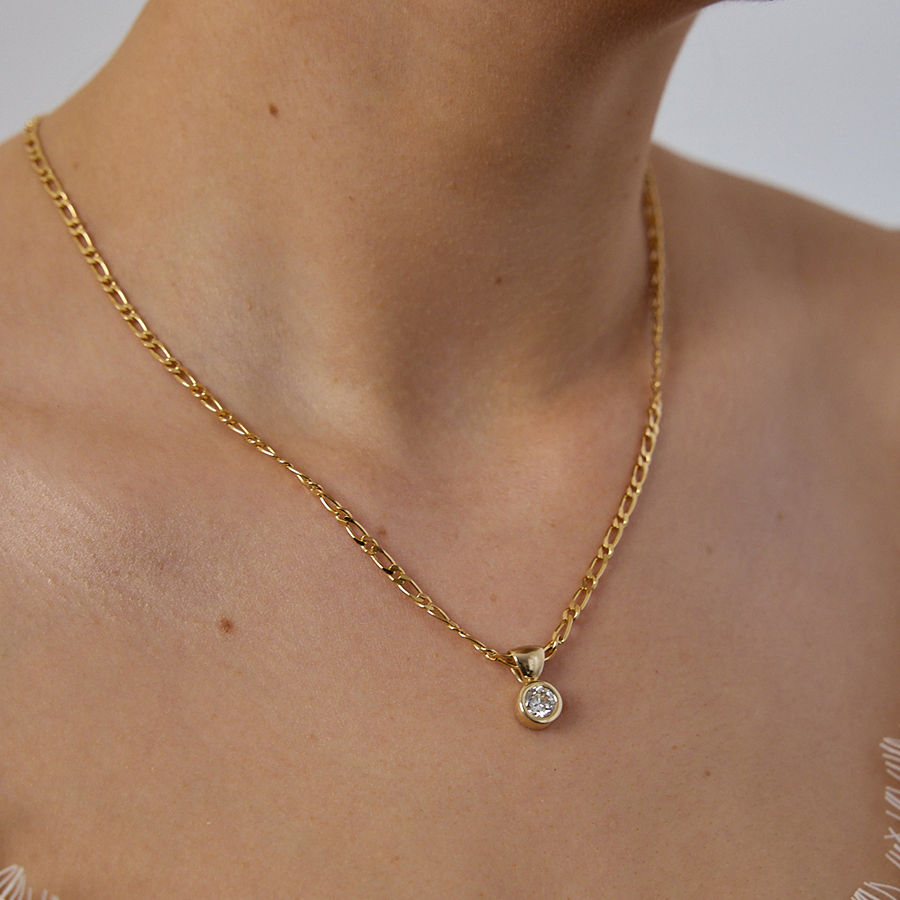 1.0 CT Pear Bezel Solitaire Lab Grown Diamond Necklace