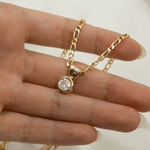 1.0 CT Pear Bezel Solitaire Lab Grown Diamond Necklace