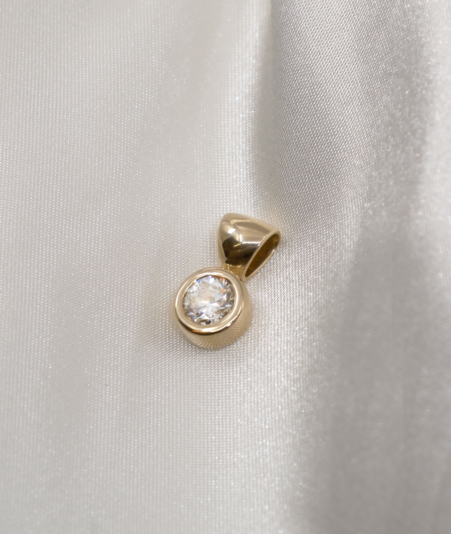 1.0 CT Pear Bezel Solitaire Lab Grown Diamond Necklace
