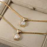 1.0 CT Pear Bezel Solitaire Lab Grown Diamond Necklace
