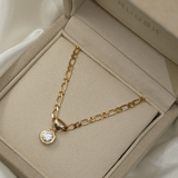 1.0 CT Pear Bezel Solitaire Lab Grown Diamond Necklace