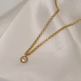 1.0 CT Pear Bezel Solitaire Lab Grown Diamond Necklace