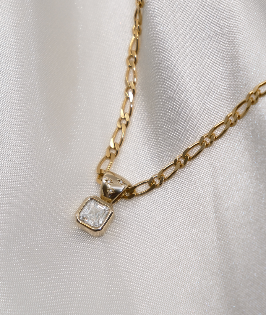 1.0 CT Pear Bezel Solitaire Lab Grown Diamond Necklace