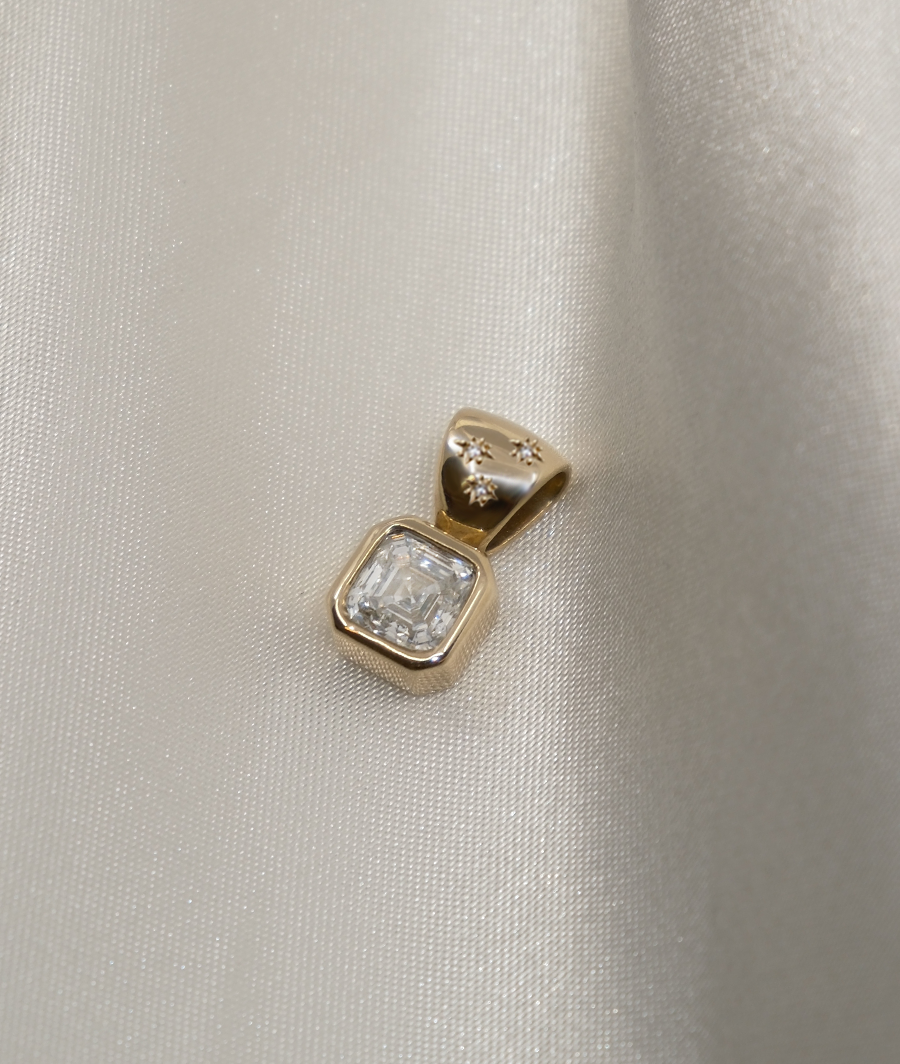 1.0 CT Pear Bezel Solitaire Lab Grown Diamond Necklace
