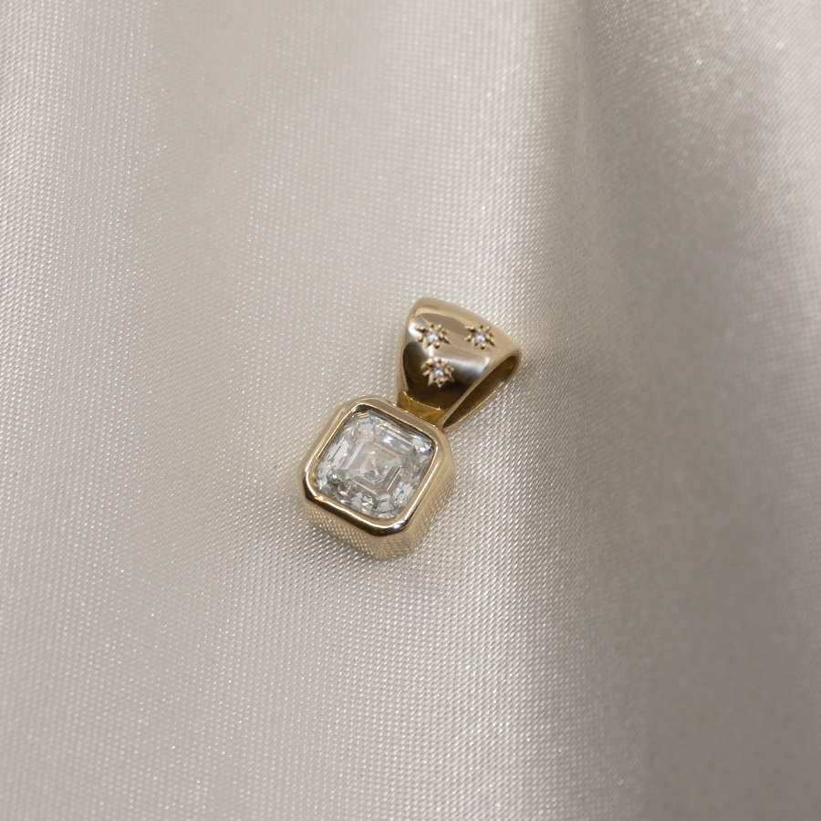 1.0 CT Pear Bezel Solitaire Lab Grown Diamond Necklace