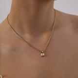 1.0 CT Pear Bezel Solitaire Lab Grown Diamond Necklace