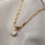 1.0 CT Pear Bezel Solitaire Lab Grown Diamond Necklace