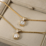 1.0 CT Pear Bezel Solitaire Lab Grown Diamond Necklace