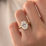 Hailey Bieber – Inspired 8 Carat Oval Cut Hidden Halo Lab Grown Diamond Engagement Ring