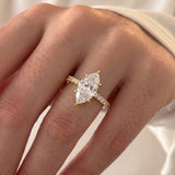 Selena Gomez – Inspired 8 Carat Marquise Cut Pave Lab Grown Diamond Engagement Ring