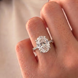 Kourtney Kardashian – Inspired 8 Carat Oval Cut Pave & Hidden Halo Lab Grown Diamond Engagement Ring
